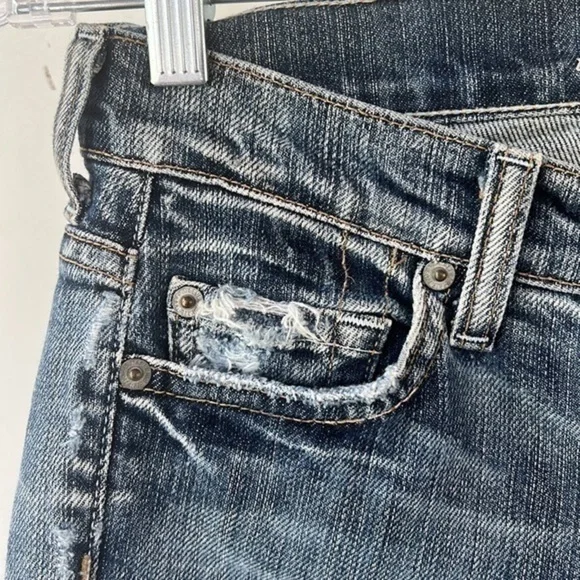 7 For All Mankind Dojo Jeans Size 24 Womens Denim Bermuda Shorts 7FAMK Cotton - Picture 5 of 12